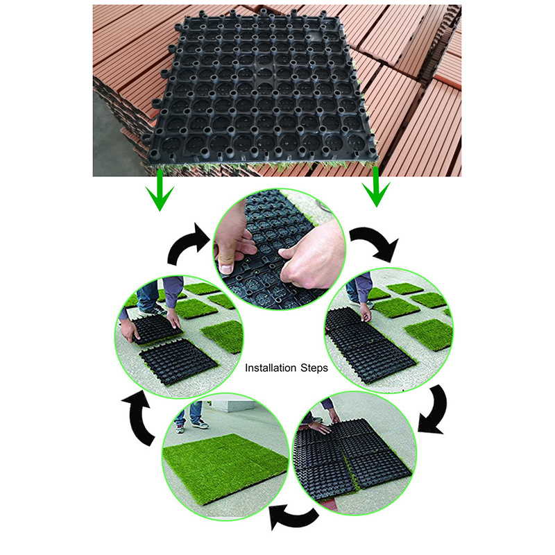 Azulejos de cubierta de césped artificial de protección del medio ambiente al aire libre