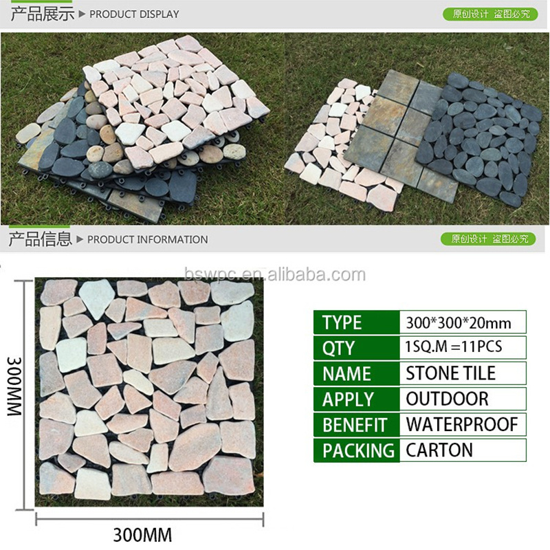 Azulejos de cubierta de piedra natural entrelazados impermeables al aire libre