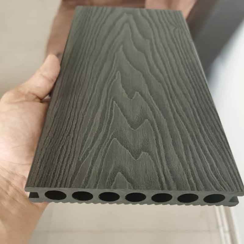 Pisos de terrazas compuestos de WPC de grano de madera en relieve 3D