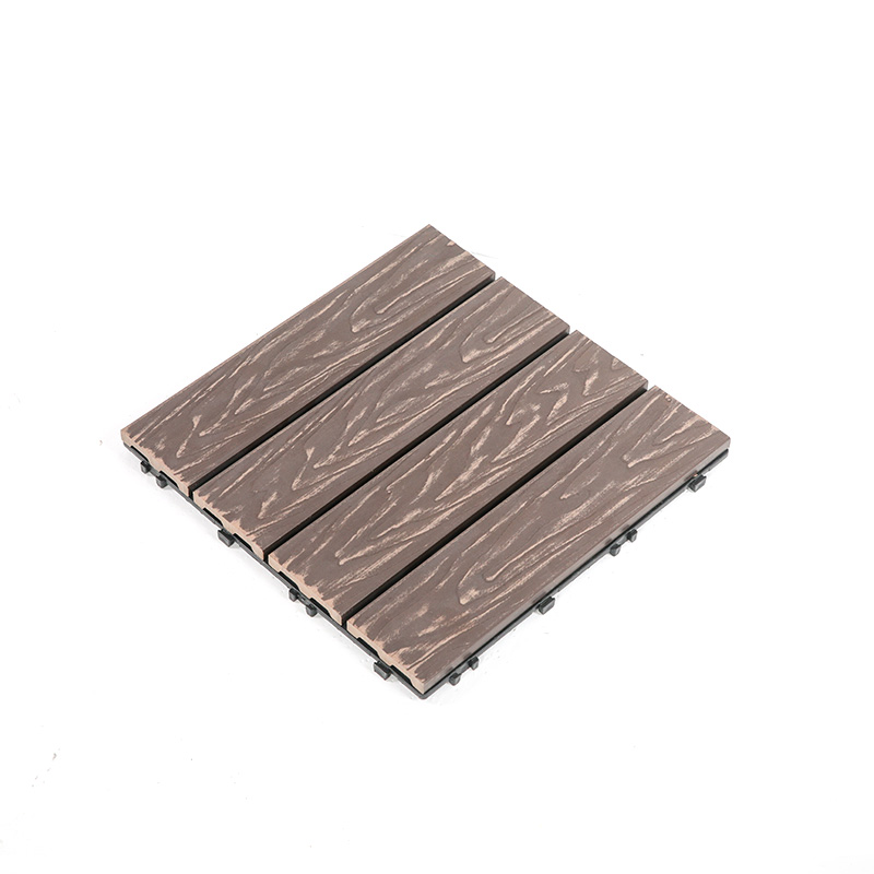 Teja de cubierta entrelazada de WPC de grano de madera para balcones de jardín