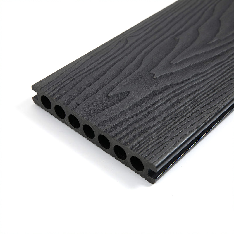 El piso de plástico de madera compuesto con vetas de madera en relieve 3D es fuerte y duradero